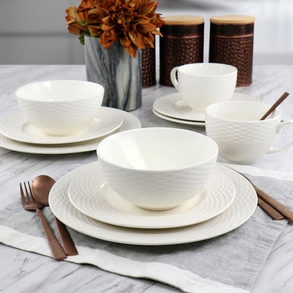Dinnerware Set, 58 Pcs Fine Bone China Dinnerware Sets, Pattern Ceramic  Dinner Sets, Kitchen Sets for Home : : Home