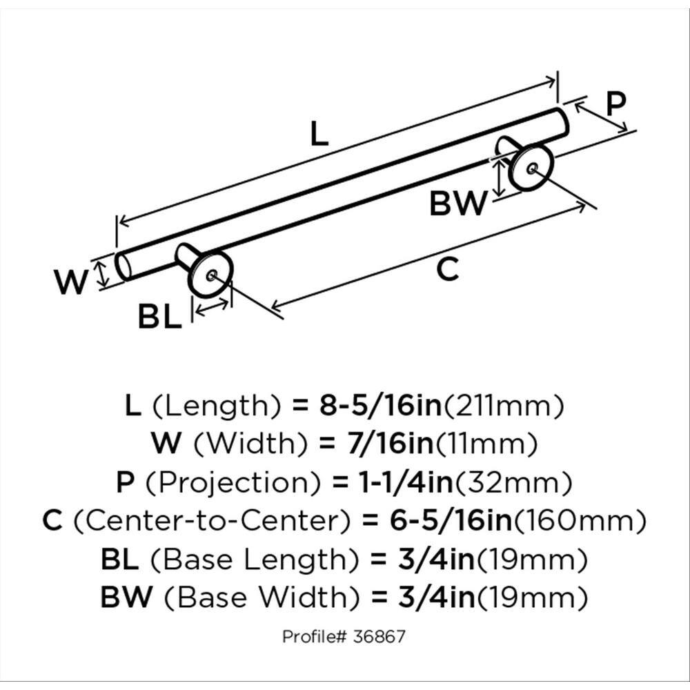 8.31-Inch Bronze Modern Cabinet Bar Pull with Mounting Hardware