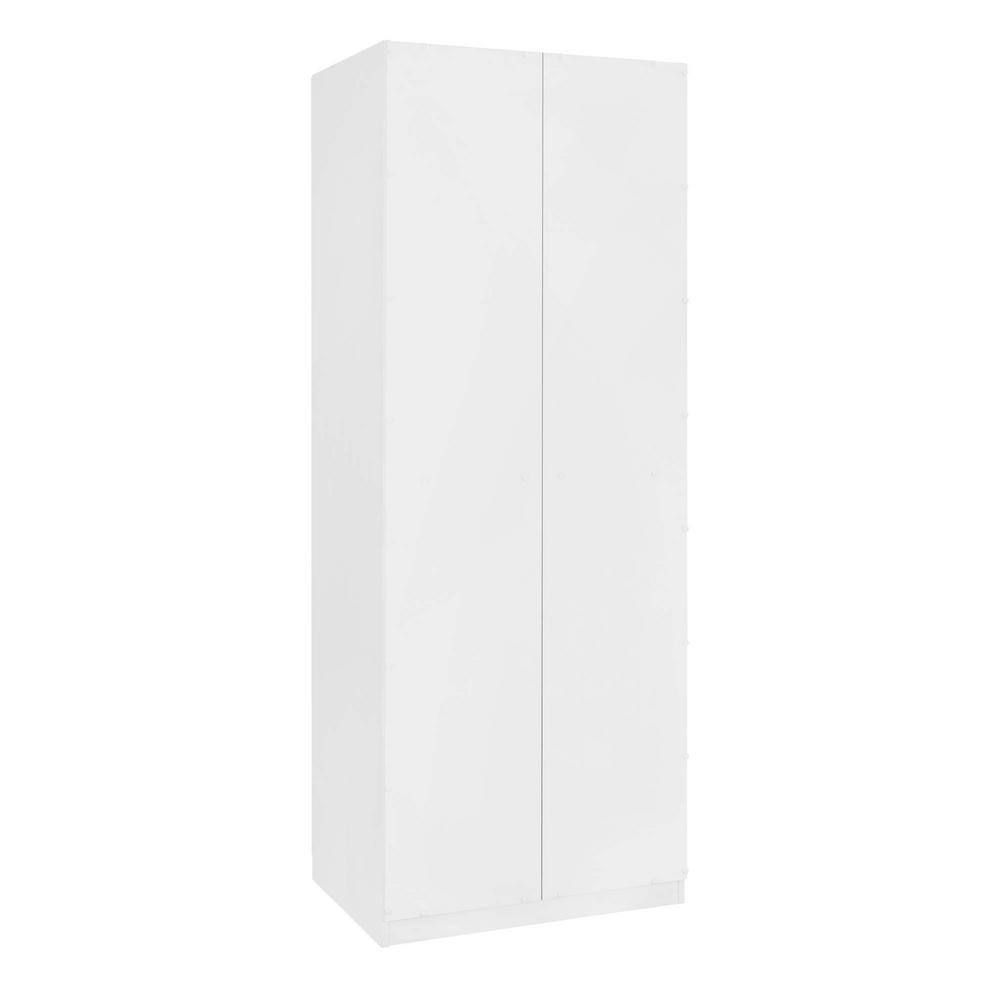 White MDF Freestanding Wardrobe Closet with Black Handles