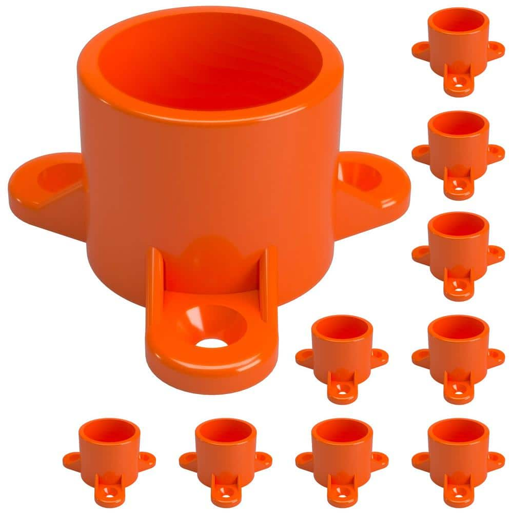 Formufit 1 in. Furniture Grade PVC Table Screw Cap in Orange (10-Pack ...