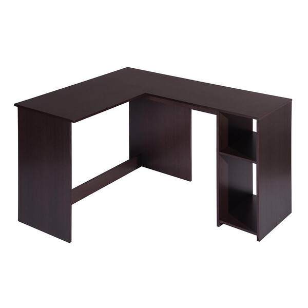 l shaped dark brown desk