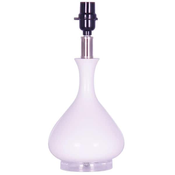 Hampton Bay Mix and Match 14 in. White and Acrylic Tear Drop Accent Lamp Base - Title 20