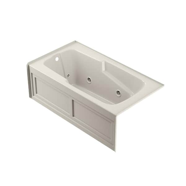 JACUZZI CETRA 60 in. x 32 in. Whirlpool Bathtub with Left Drain in Oyster