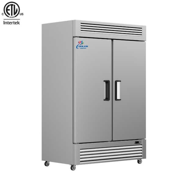 54 in. W. 48 cu. ft. NSF Auto Defrost 2-Door Commercial Reach In Upright Freezer in Stainless Steel