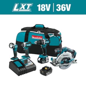 18V LXT Lithium-Ion Brushless Cordless Combo Kit Hammer Drill/ Impact Driver/ Circular Saw/ Flashlight