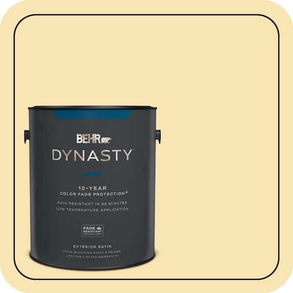 BEHR DYNASTY 1 gal. #370C-3 Sweet Corn Satin Enamel Exterior Stain-Blocking Paint & Primer