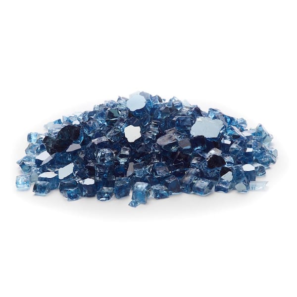 EXOTIC Fire Glass 1/2 in. Sky Blue Tempered Reflective Fire Glass (10 lbs. Bag)