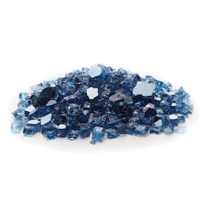 1/2 in. Sky Blue Tempered Reflective Fire Glass (25 lbs. Bag)