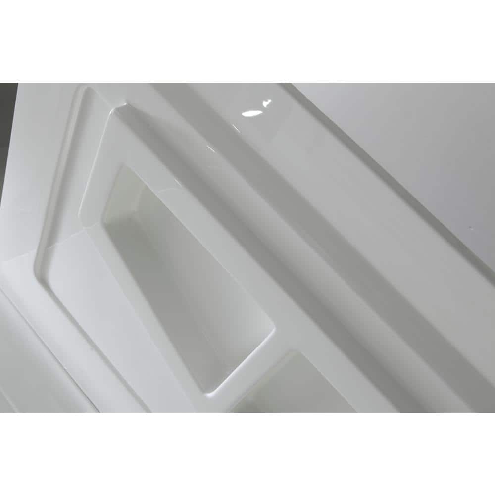 Rose 60'' White Acrylic 3-Piece Shower Surround
