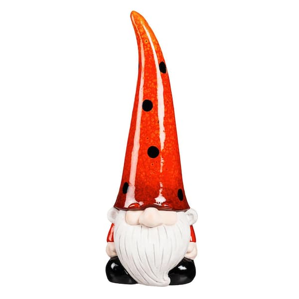 Evergreen 24 in. H Ladybug Gnome Garden Statuary