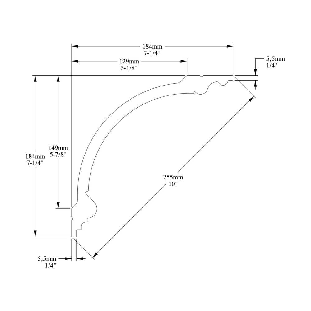 7-1/4 in x 7-1/4 in x 78-3/4 in Primed White High Density Polyurethane Crown Moulding