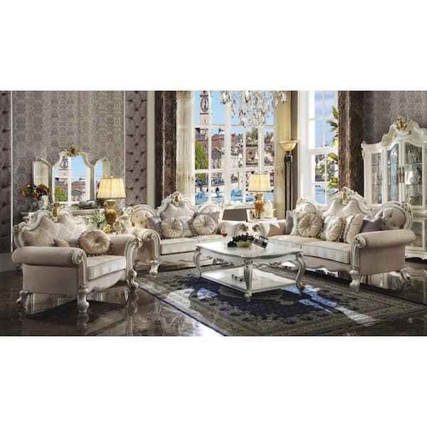 HomeRoots Pearl Armchair Set of 1 with Nail head Trim and Removable Cushions