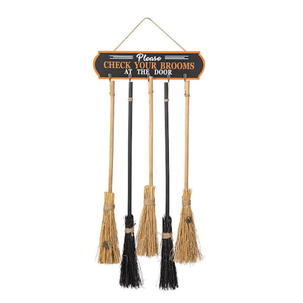 42 in. Halloween Wooden Brooms Parking Porch Decor