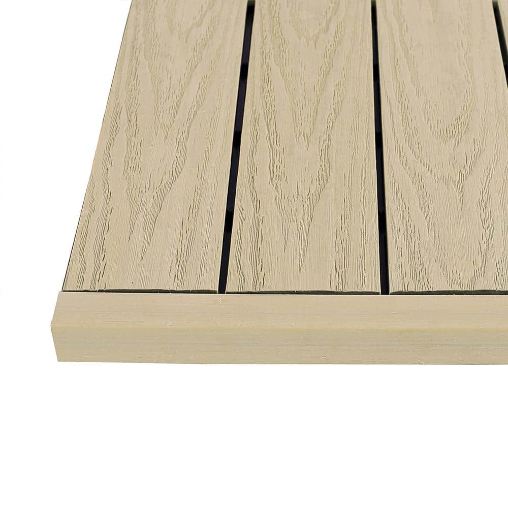 NewTechWood 1/12 ft. x 1 ft. Quick Deck Composite Deck Tile Straight Trim  in Japanese Cedar (4-Pieces/Box) US-QD-ST-ZX-CE - The Home Depot