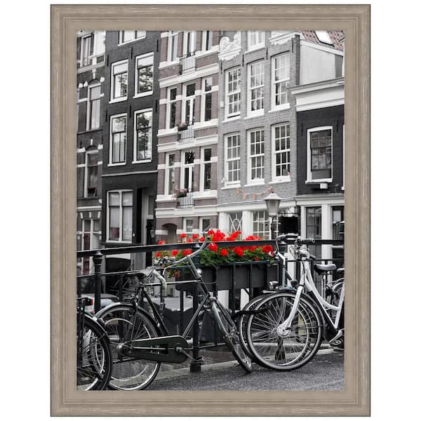 Amanti Art 18 in. x 24 in. Curve Greywash Wood Picture Frame Opening Size