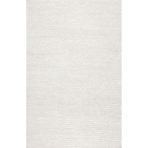 Caryatid Chunky Woolen Cable Off-White 5 ft. x 8 ft. Area Rug