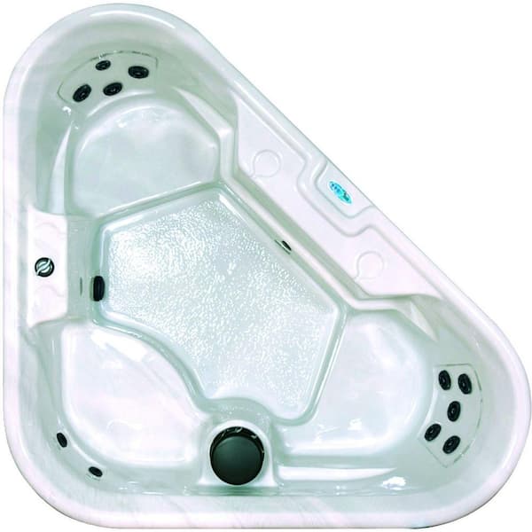 USA SPAS Riviera 3-Person Corner Plug and Play 36-Jet Standard Hot Tub with Ozonator, LED Light, Polar Insulation and Hard Cover