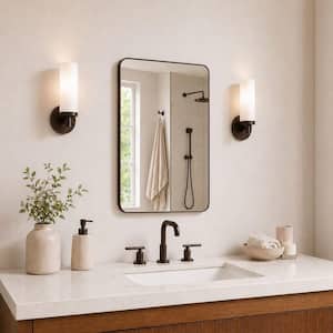24 in. W x 36 in. H Rectangular Framed Wall Bathroom Vanity Mirror in Oil Rubbed Bronze