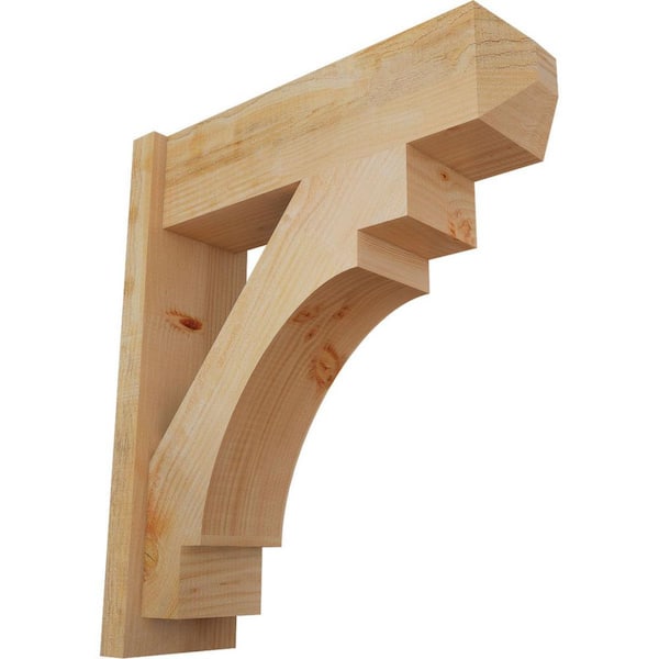 Ekena Millwork 8 in. x 30 in. x 26 in. Merced Craftsman Rough Sawn Douglas Fir Outlooker