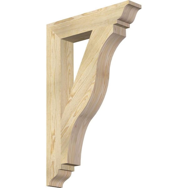 Ekena Millwork 4 in. x 34 in. x 22 in. Douglas Fir Funston Traditional Rough Sawn Bracket