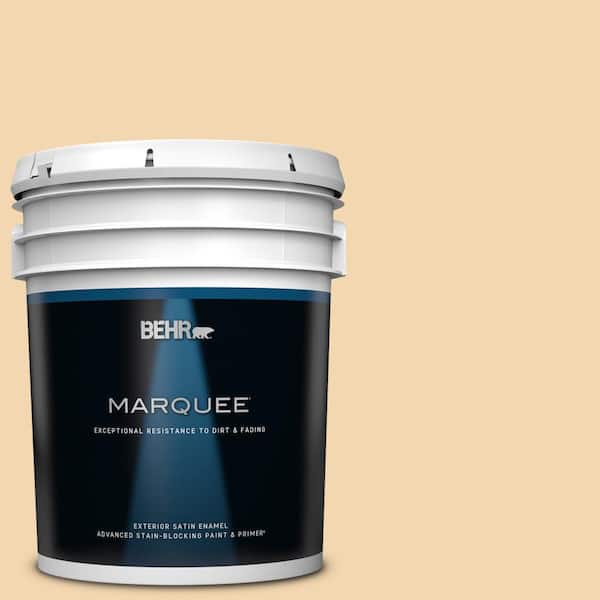 BEHR MARQUEE 5 gal. #M270-3 Cream Custard Satin Enamel Exterior Paint & Primer