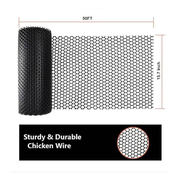 Angel Sar 15.7 in. x 50 ft. Plastic Wire Mesh Fence Roll, Versatile Plastic Fencing Barrier Netting for Garden Farm