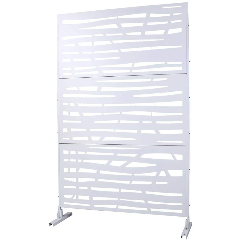 Outdoor and Indoor Freestanding Decorative Privacy Screen Metal Privacy Screen, Fence Panels in White price history on PriceWatchPro