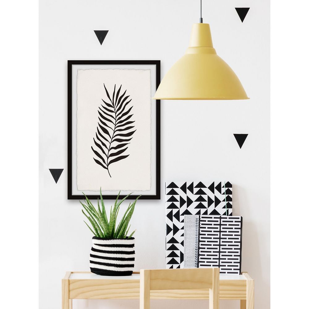 Black and White Fern Leaf Framed Nature Art Print, 30" x 20"