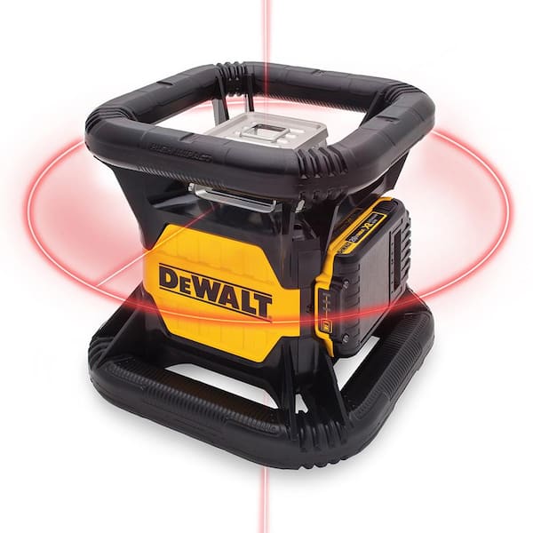 DEWALT 20V MAX Lithium-Ion 200 ft. Red Self Leveling Rotary Laser Level with Detector, 2.0Ah Battery, Charger, and TSTAK Case
