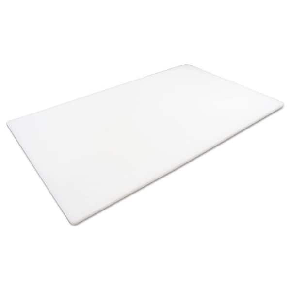 THIRTEEN CHEFS 30 in. x 18 in. Rectangle HDPE Dishwasher Safe Cutting Board withGroove, White