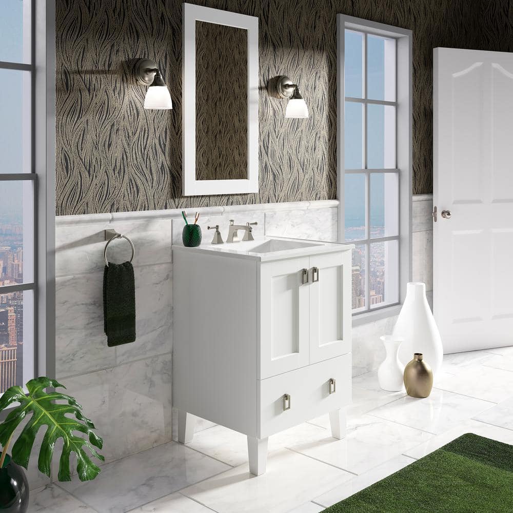 Poplin Linen White 24" Single Freestanding Bathroom Vanity