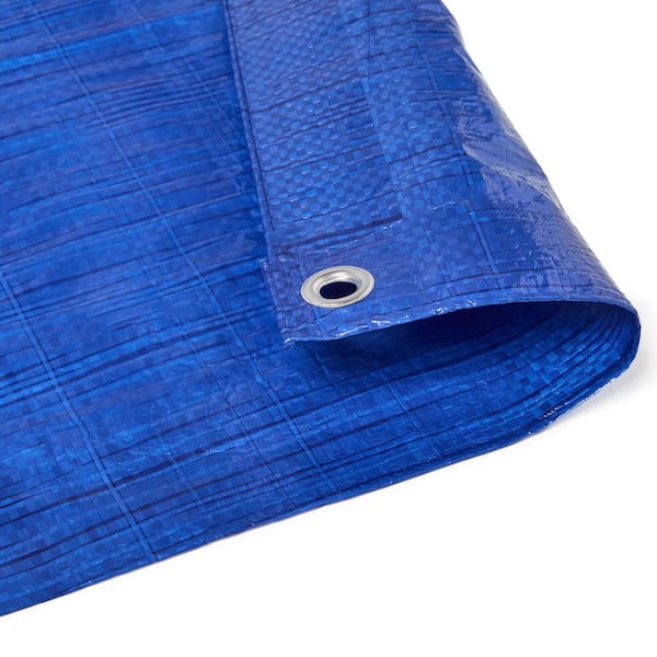 TarpsNow 50 ft. x 100 ft. Blue 6 Mil Heavy Duty Poly Tarp with