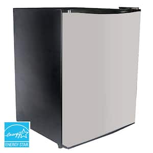 19 in. 2.4 cu.ft. Mini Refrigerator in Stainless Steel w/Black without Freezer