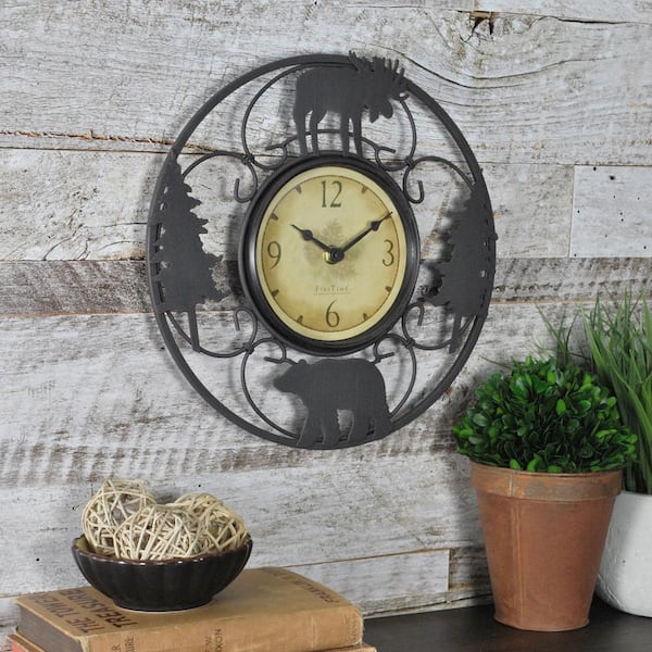 FirsTime & Co. 11 in. H Wildlife Wire Wall Clock