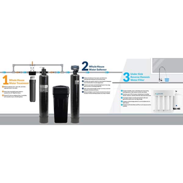 AQUASURE - Signature Elite Whole House Water Treatment System with 48,000 Grain Water Softener