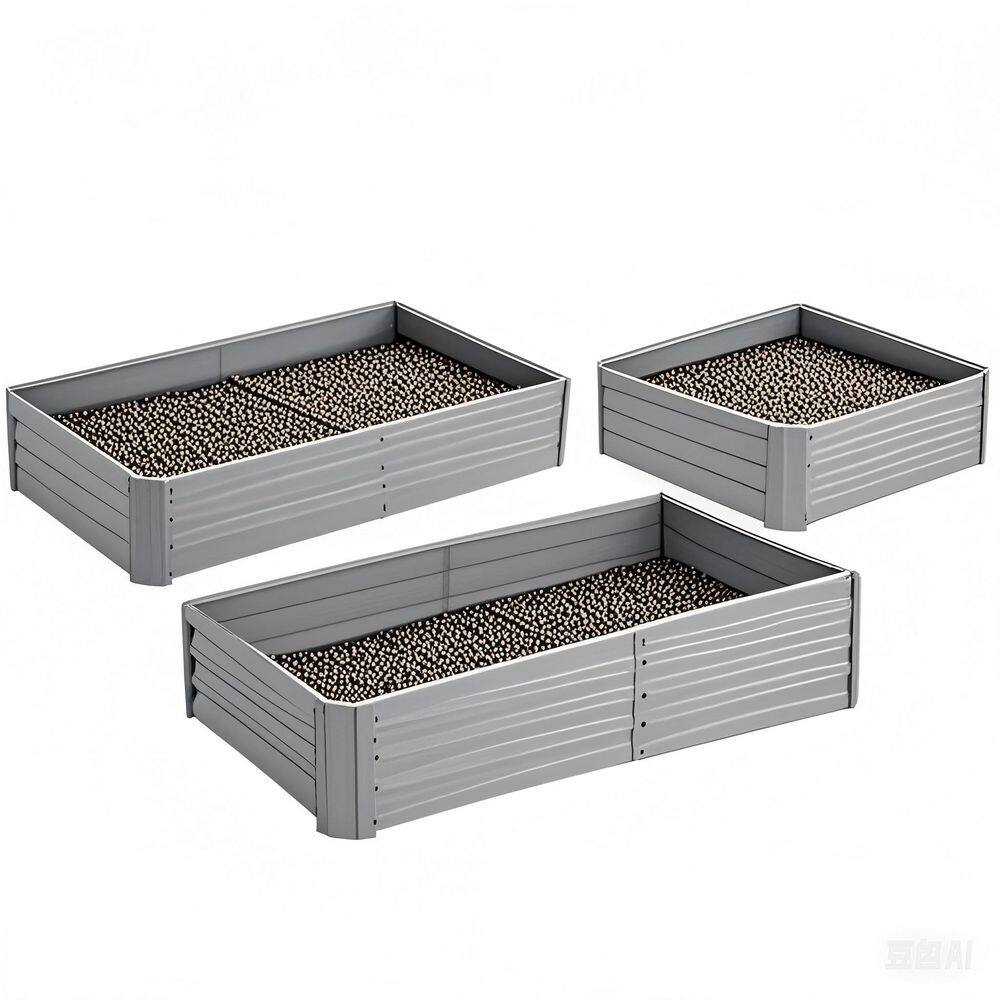2-Pack 8 x 3 x 1ft. Galvanized Raised Garden Bed Metal Above Ground Planter