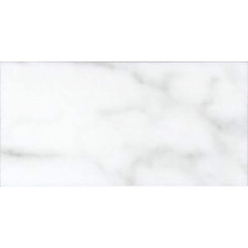 White Polished Marble 12" x 24" Large Format Tile