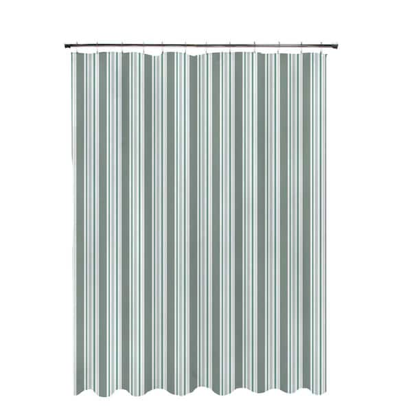 Kenney 70 in. W x 72 in. H Medium Weight Decorative Printed PEVA Shower Curtain Liner in Multi-Colored Simple Stripe Pattern