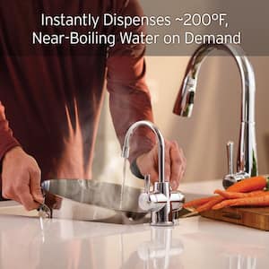 HOT250 Instant Hot and Cold Water Dispenser, 2-Handle Faucet in Chrome with Tank and Premium Filtration System