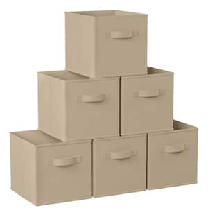 13 x 13 x 15 Beige Cube Storage Bin