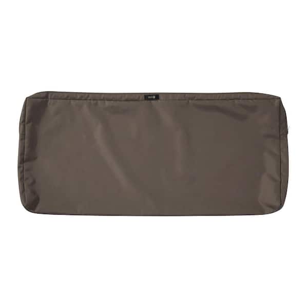 Classic Accessories Ravenna 42 in. W x 18 in. D x 3 in. H Patio Bench/Settee Cushion Slip Cover in Dark Taupe
