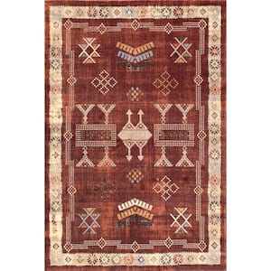 Edith Transitional Tribal Red 5 ft. x 8 ft. Area Rug