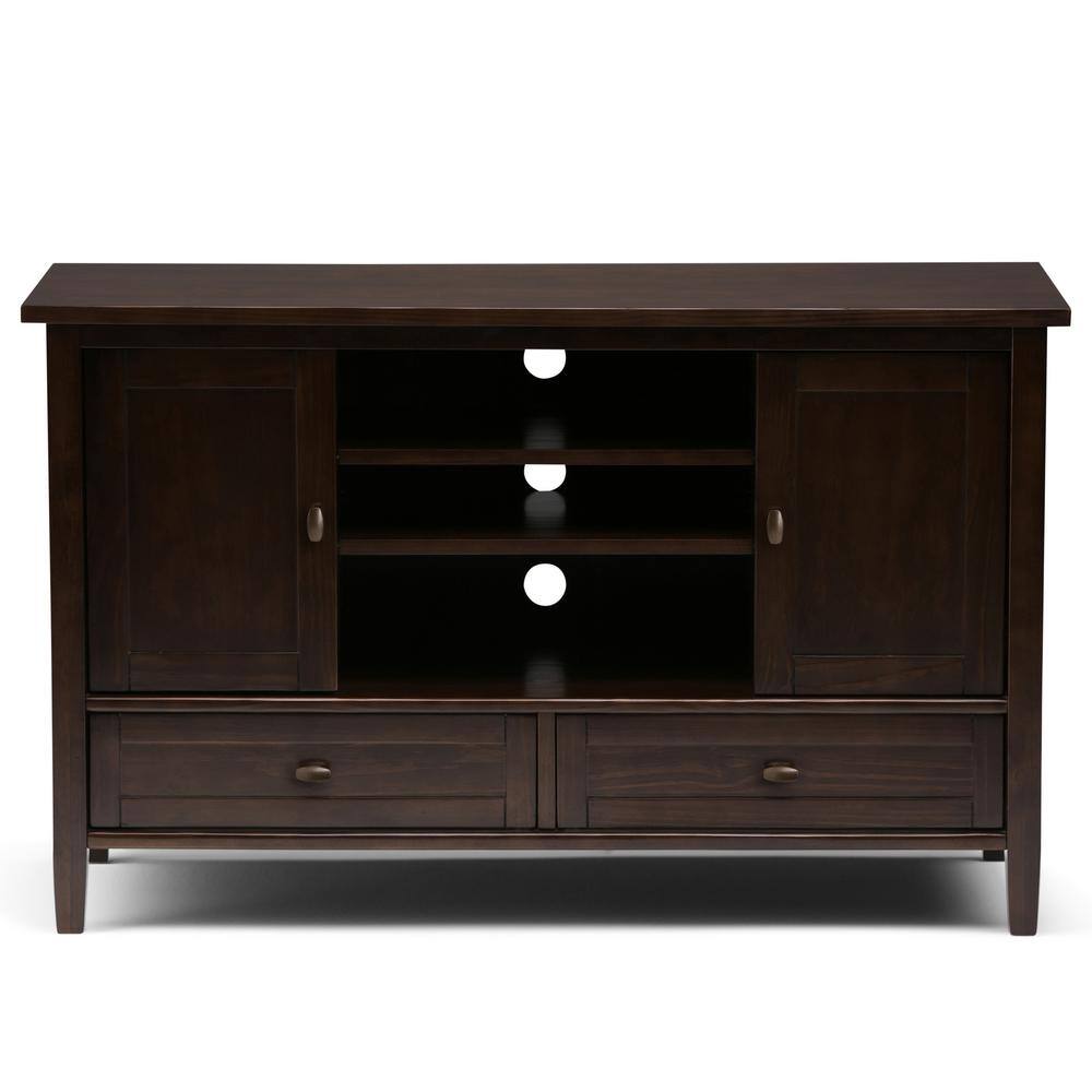 Tobacco Brown Solid Pine 47" TV Media Stand with Cabinets