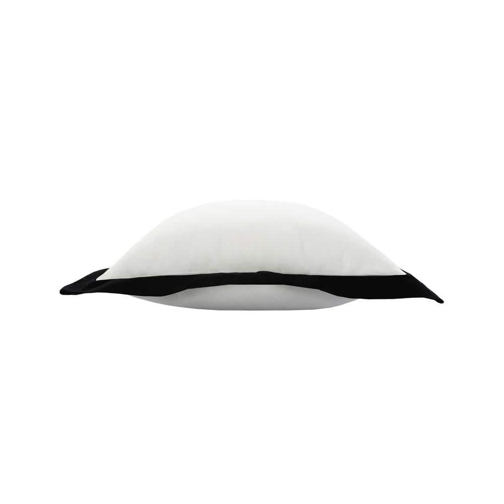 20" Black and White Cotton Geometric Throw Pillow