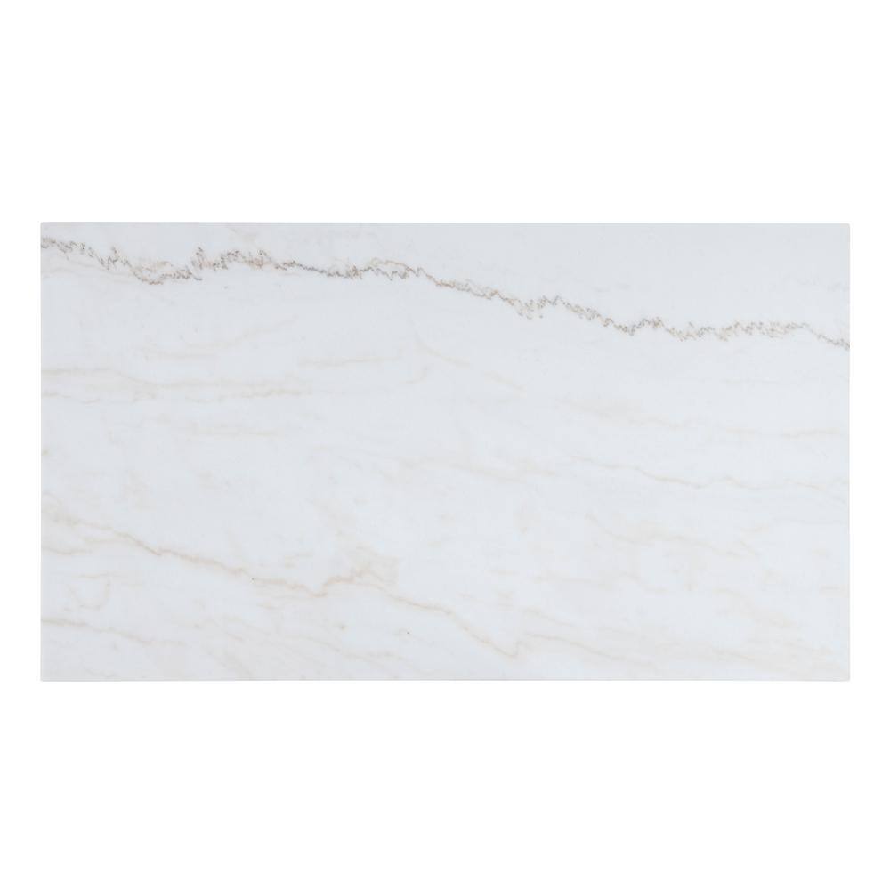 Modern Black and White Marble Top Dining Table with Gold Trim