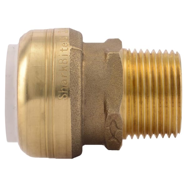 SharkBite 3/4 in. Brass Push-to-Connect PVC IPS x 3/4 in. Male Pipe Thread Adapter