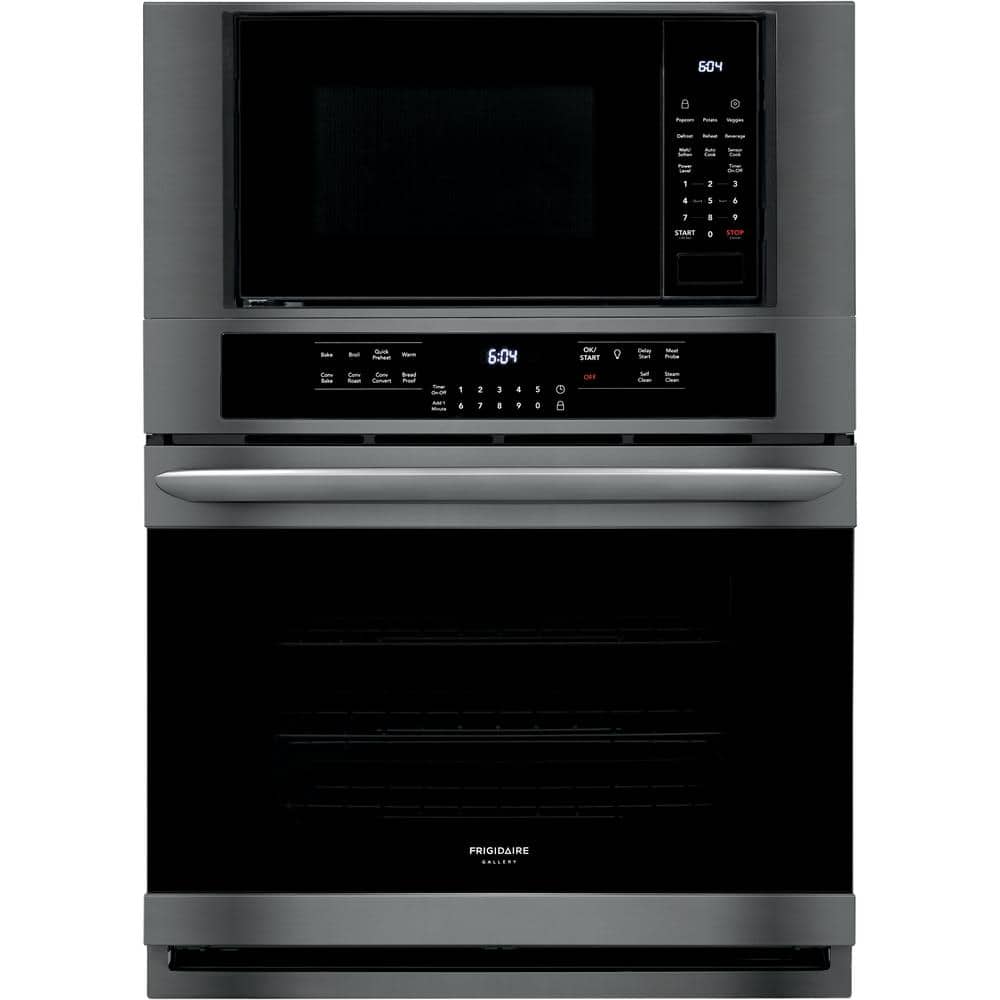 Gallery 30 in. Electric True Convection Wall Oven with Built-In Microwave in Black Stainless Steel