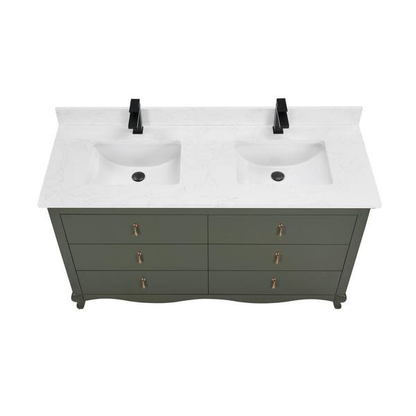 Legion Furniture WS2512-60-PG 60 in. Double Sink Sink Vanity