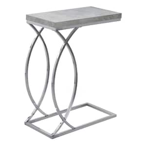 Jasmine 25 in. Grey Cement MDF and Chrome Metal Accent Table