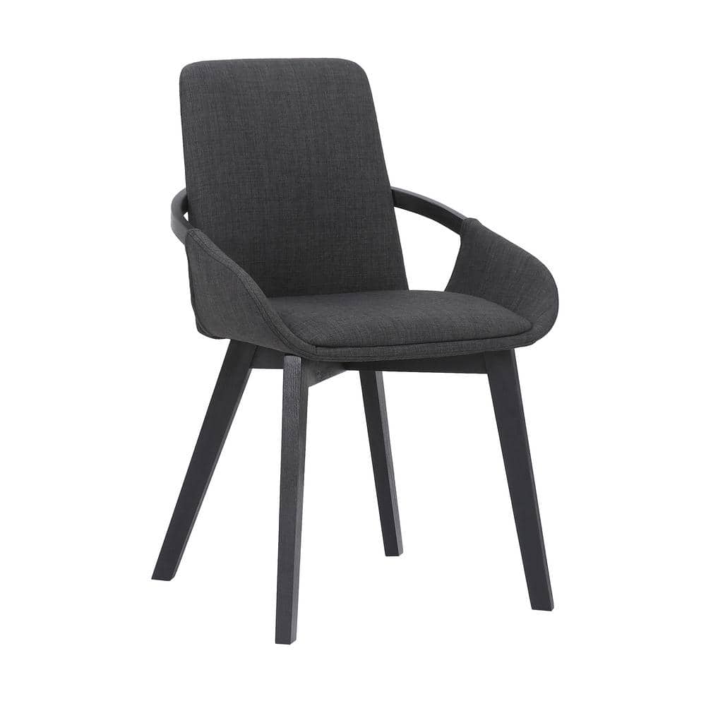 Greisen Charcoal Wood and Fabric Modern Wood Dining Room Chair